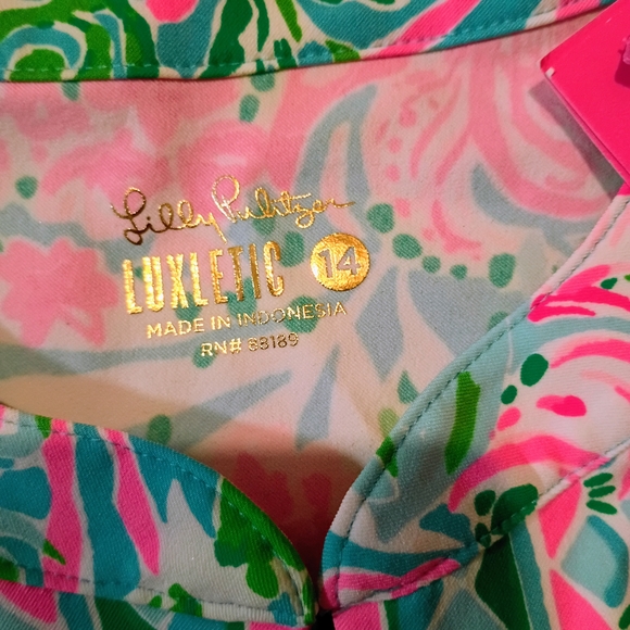 Lilly Pulitzer Vibrant Pink and Green Tropical Midi Dress - Picture 4 of 9